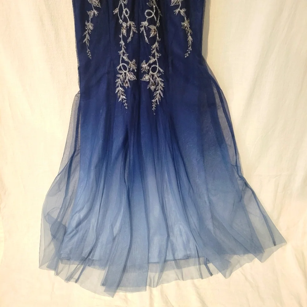 Marchesa Blue Ombre Evening Gown - Picture 11 of 11